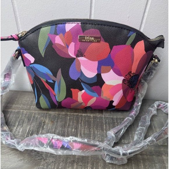 Trina Turk PVC‎ Crossbody Women's Floral Bag NWT Dome Style Pockets - Picture 1 of 9